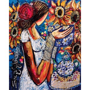 Shazly Khan, My Vintage Cup Of Tea And Teapot!., 24 x 30 Inch, Acrylic on Canvas, Figurative Paintings, AC-SZK-080